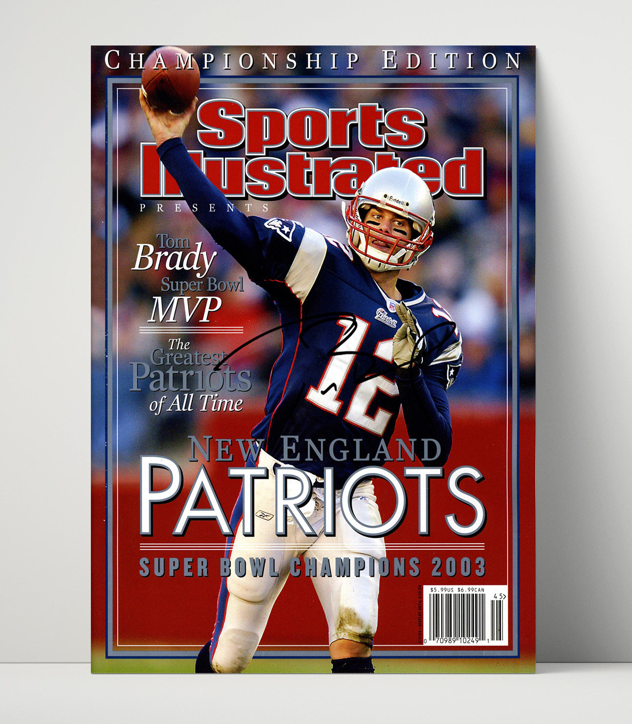 Brady - New England Football Super Bowl Xxxviii Championship Commemorative 2003 SI Cover Football Wall Art - football wall art print