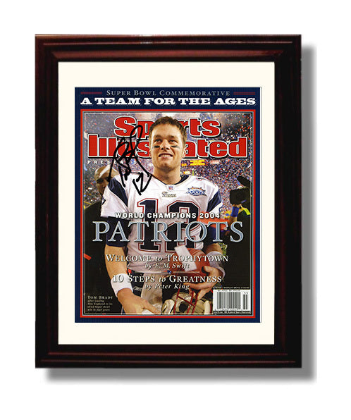 Brady - New England Football Super Bowl XXXVIII Championship Commemorative 2004 SI Cover 8x10 Canvas vintage football wall art