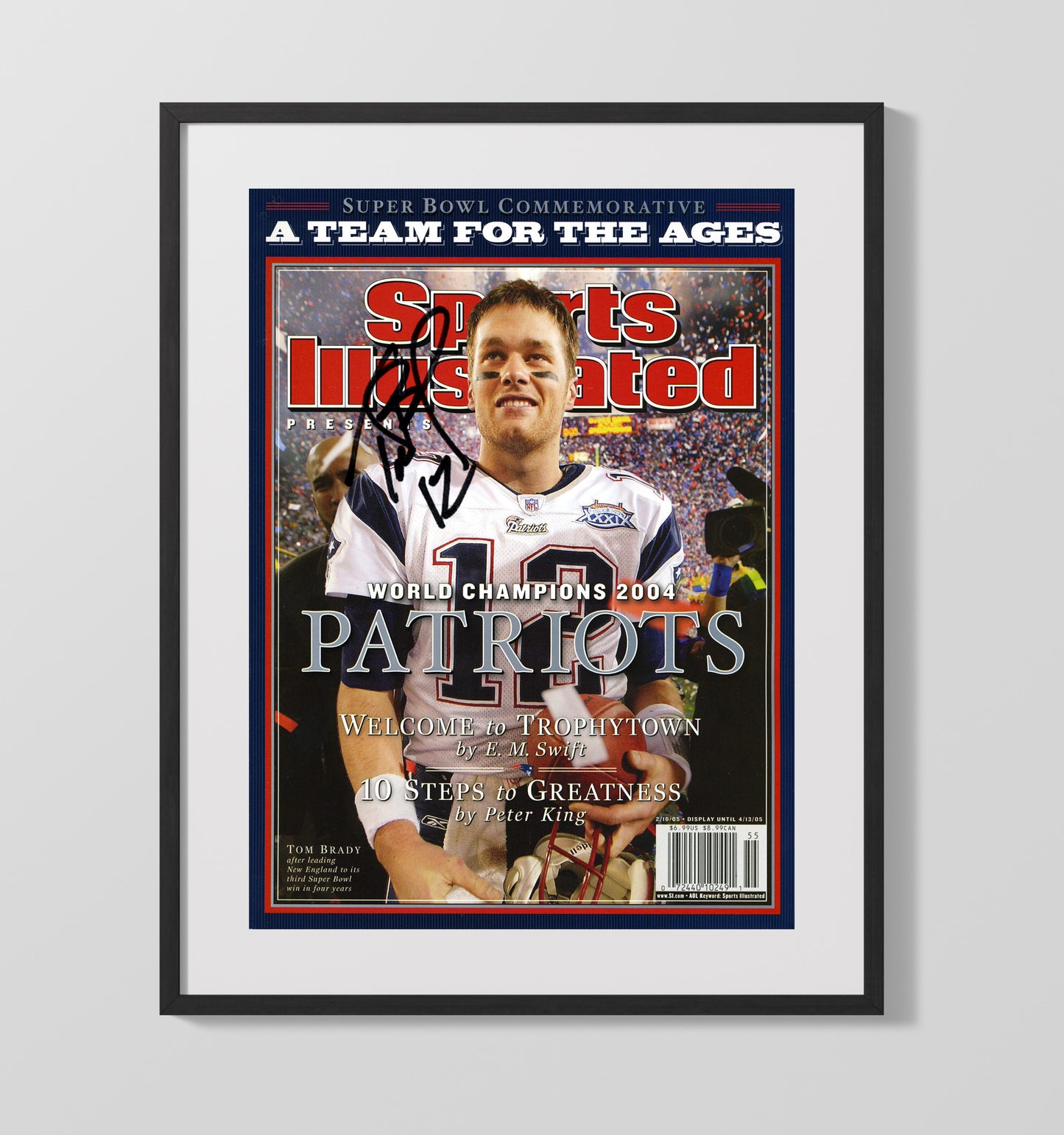 Brady - New England Football Super Bowl Xxxviii Championship Commemorative 2004 SI Cover Football Wall Art - football wall art print