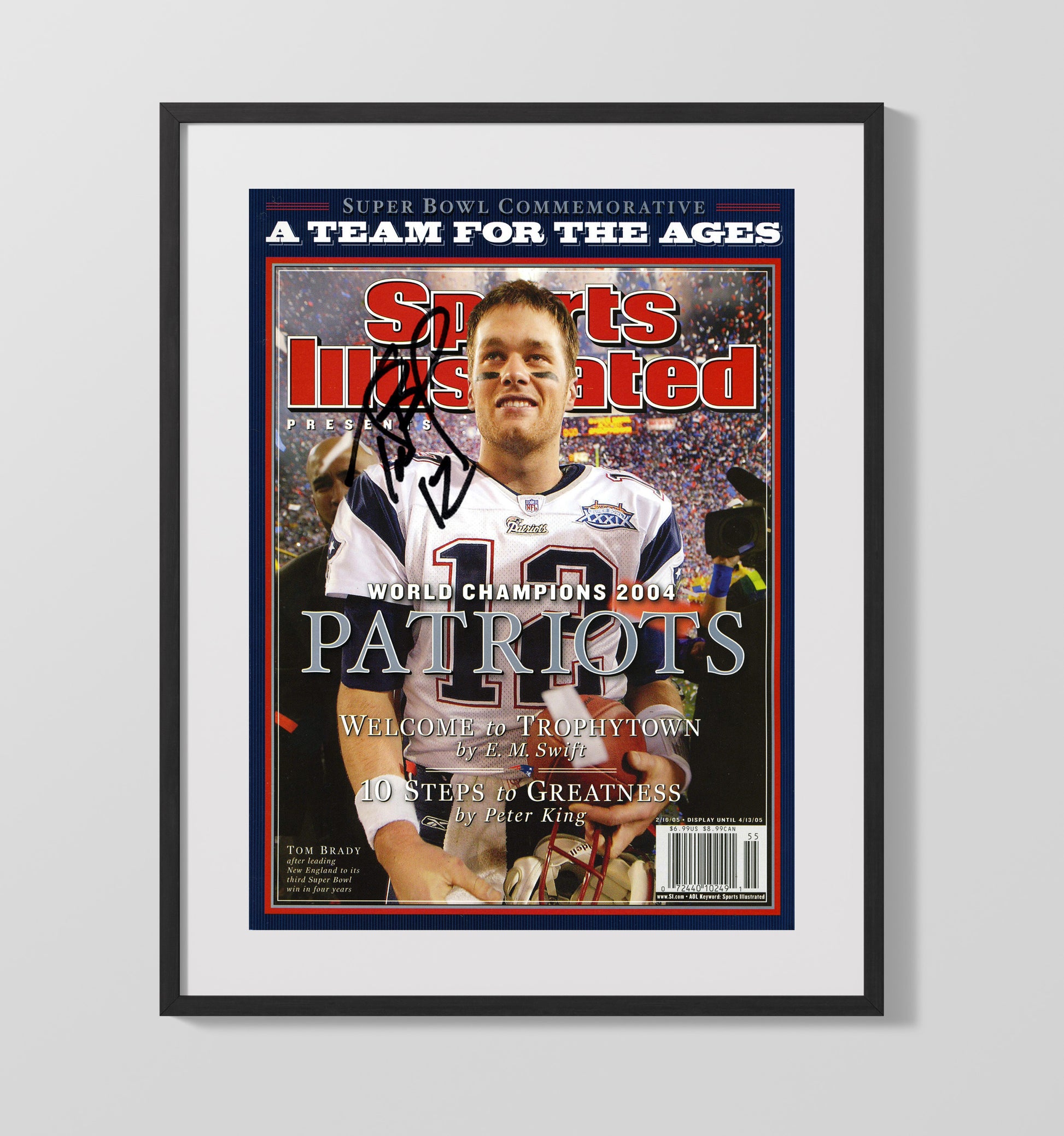 Brady - New England Football Super Bowl Xxxviii Championship Commemorative 2004 SI Cover Football Wall Art - football wall art print