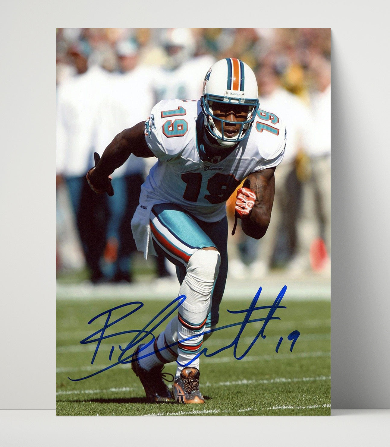 Brandon Marshall - Miami Football Receiver Running Action Portrait Football Wall Art - football wall art print