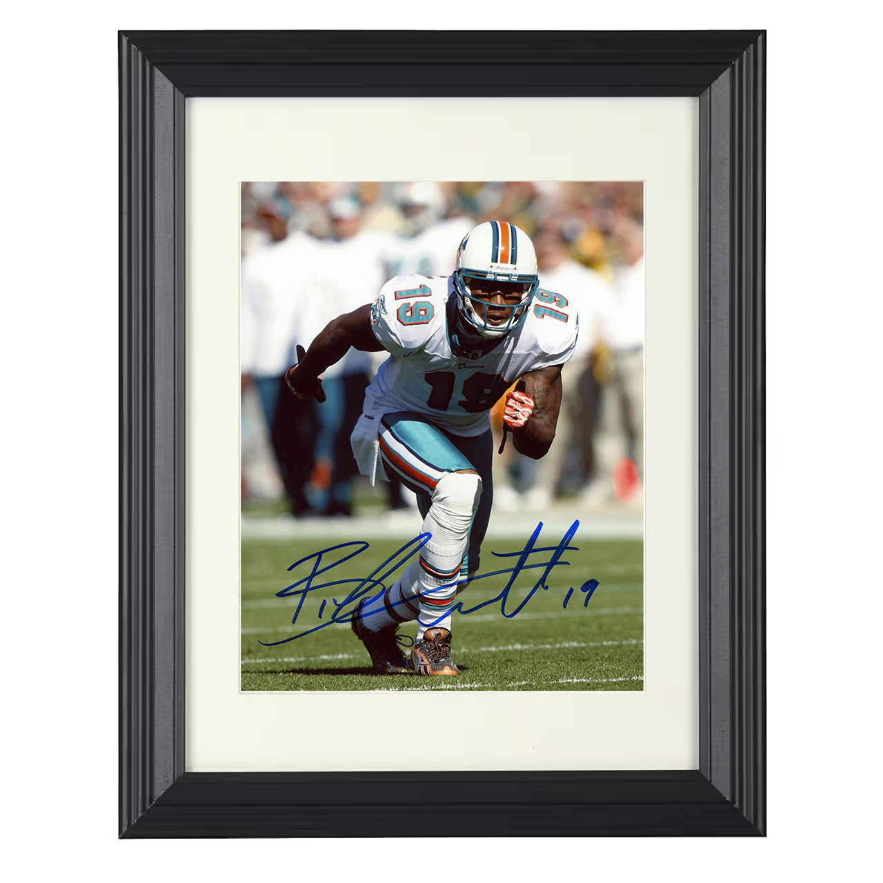 Brandon Marshall – Miami Receiver Running Action Image – 8x10 black beveled framed football wall art