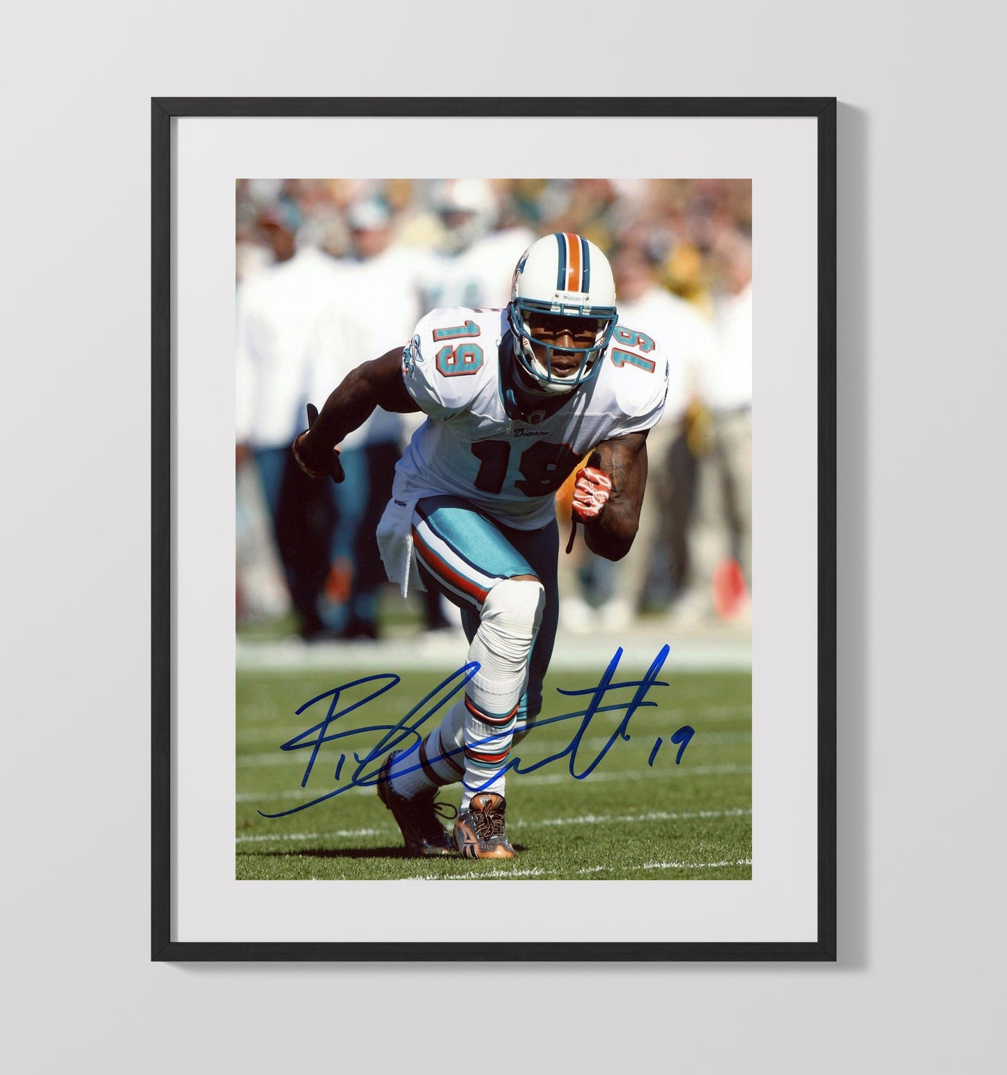 Brandon Marshall - Miami Football Receiver Running Action Portrait Football Wall Art - football wall art print