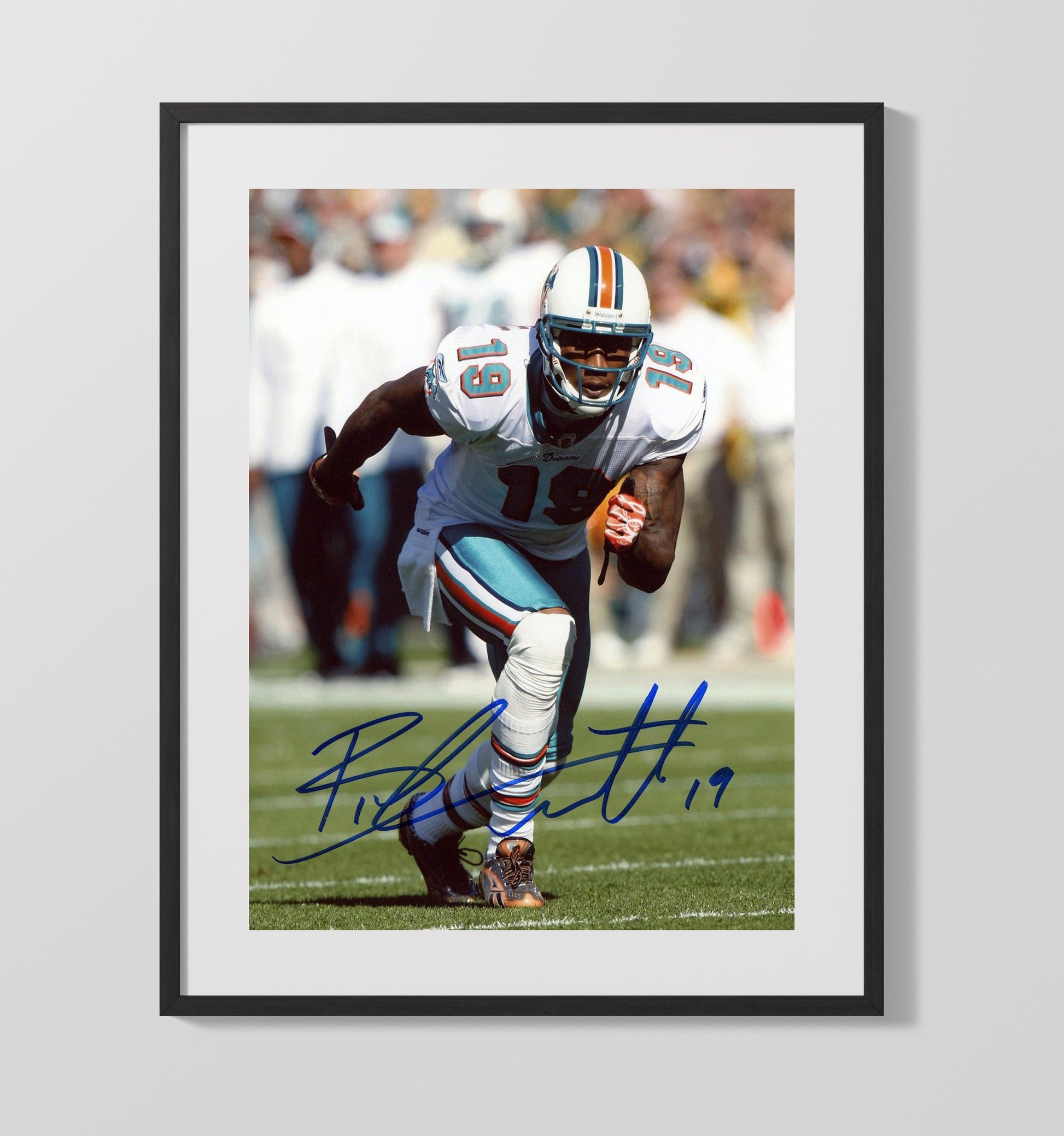 Brandon Marshall - Miami Football Receiver Running Action Portrait Football Wall Art - football wall art print