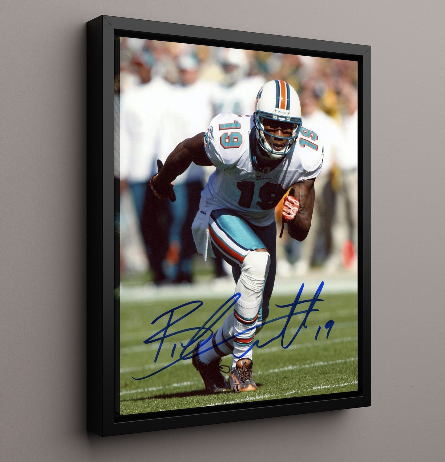 Brandon Marshall - Miami Football Receiver Running Action Portrait Football Wall Art - football wall art print