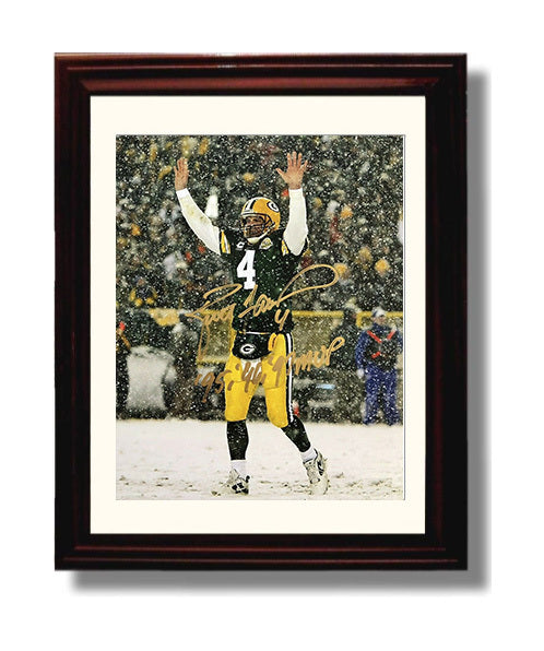 Brett Favre - Green Bay Football Snow Game Celebration Lambeau Field 8x10 Canvas vintage football wall art