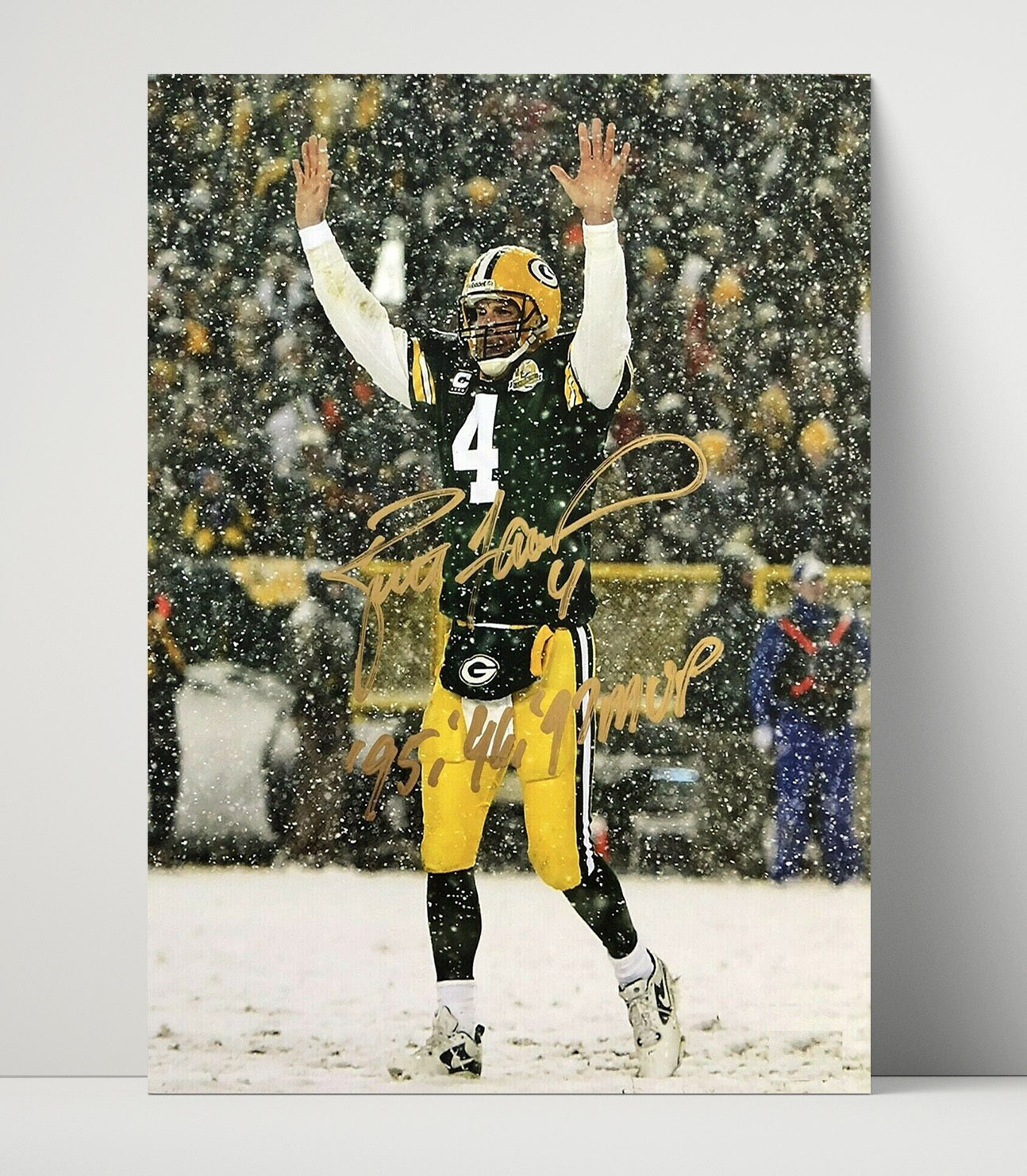 Brett Favre - Green Bay Football Snow Game Celebration Lambeau Field Football Wall Art - football wall art print