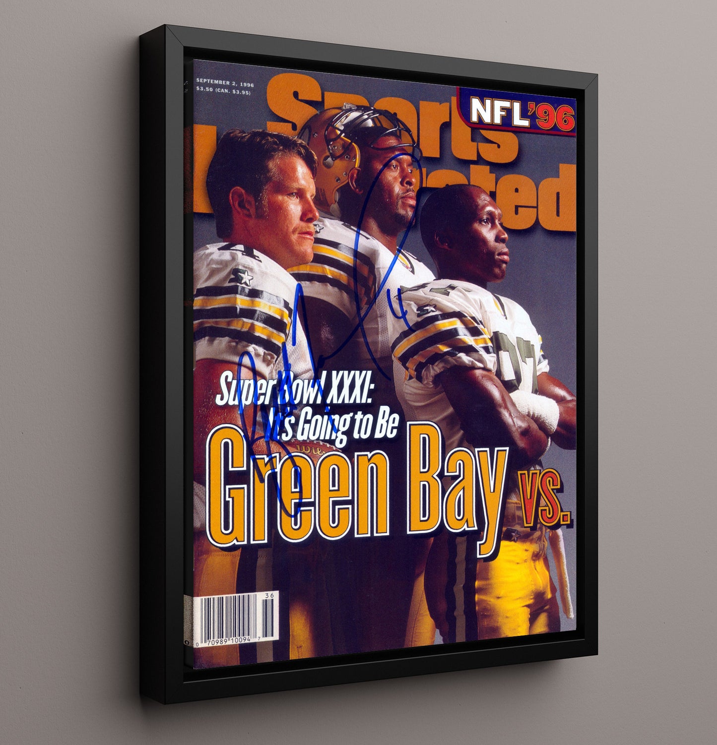 Brett Favre and Ensemble - Green Bay Football NFL 96 SI Cover Preview 1996 Football Wall Art - football wall art print