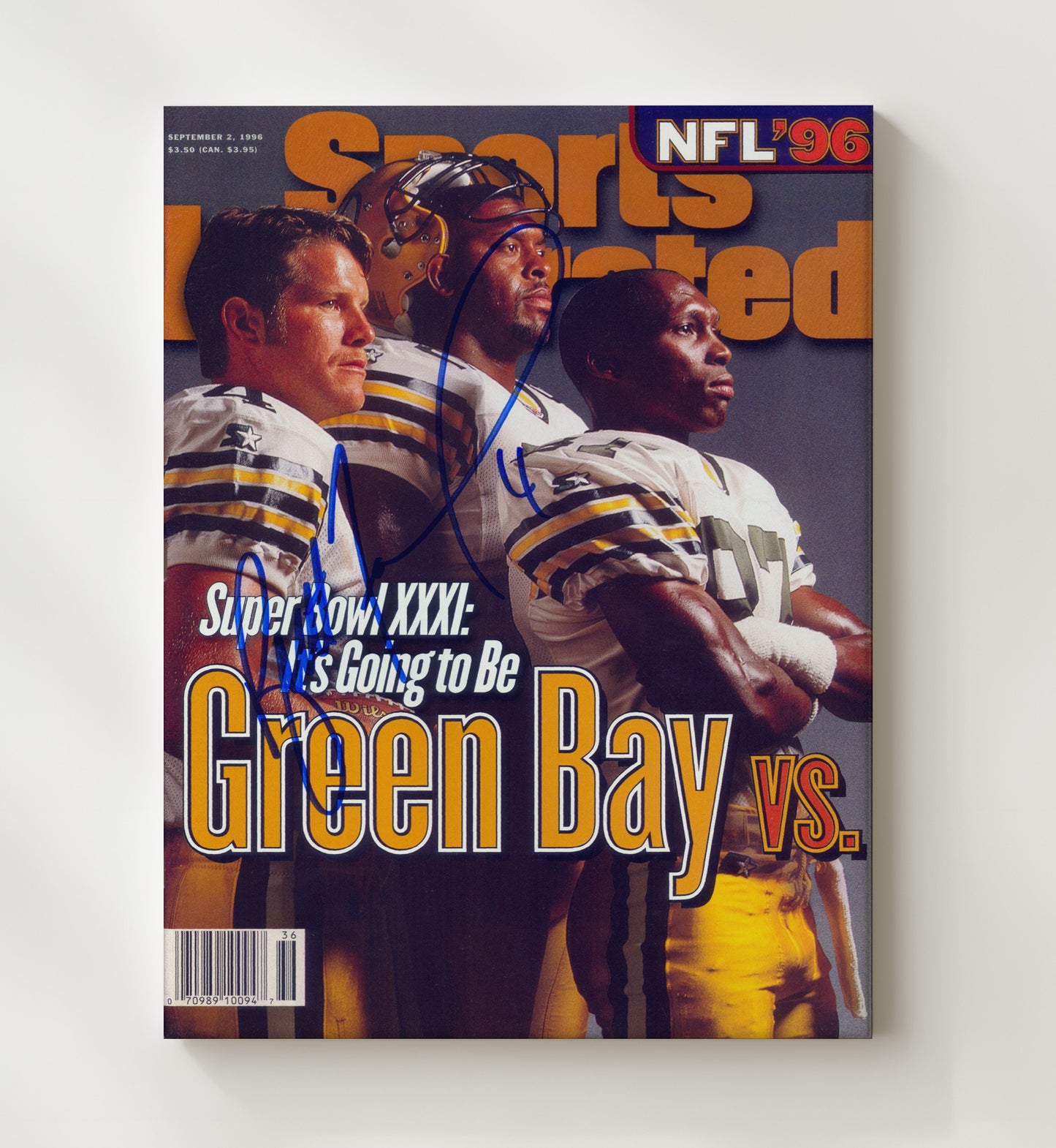 Brett Favre and Ensemble - Green Bay Football NFL 96 SI Cover Preview 1996 Football Wall Art - football wall art print
