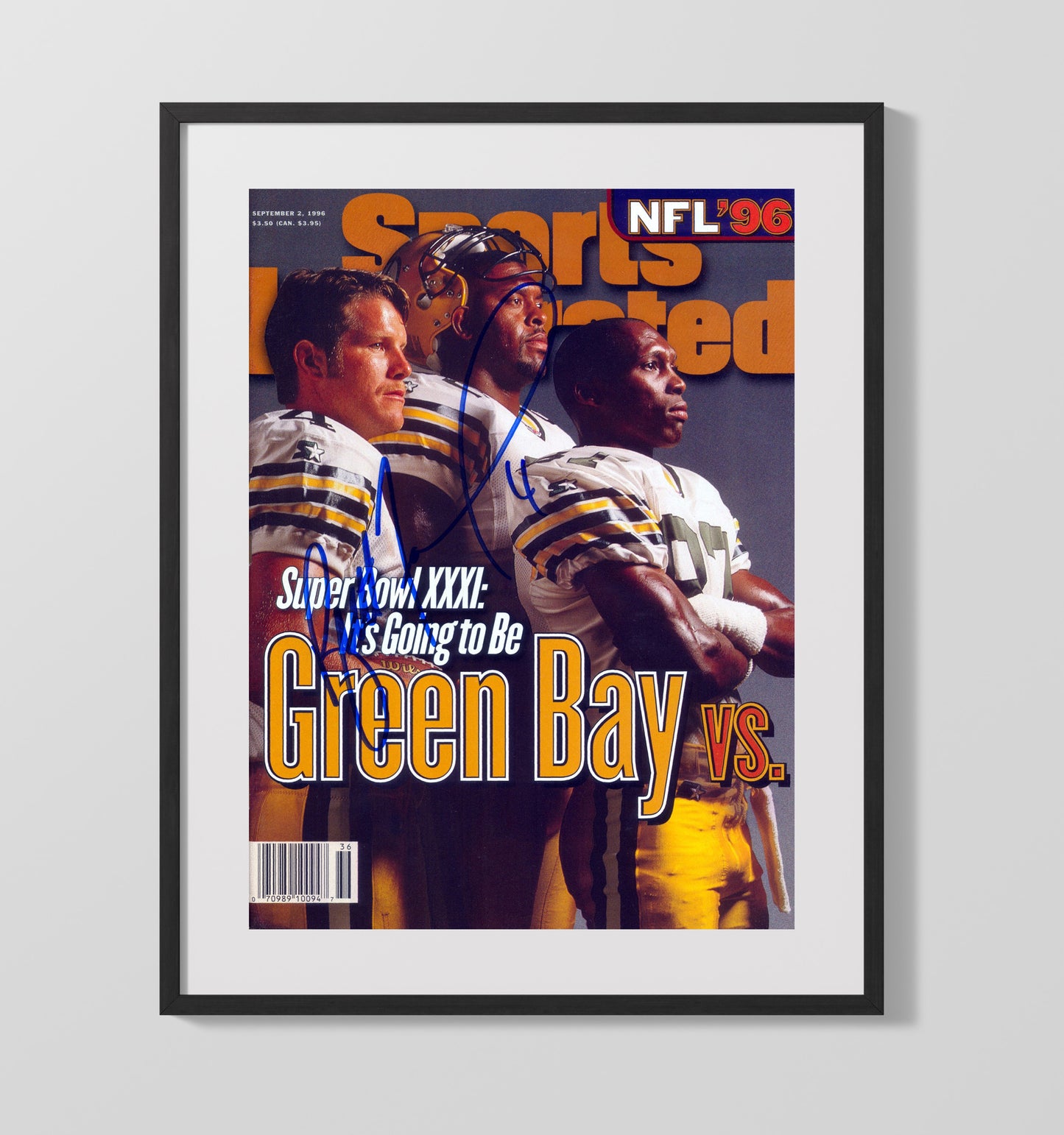 Brett Favre and Ensemble - Green Bay Football NFL 96 SI Cover Preview 1996 Football Wall Art - football wall art print