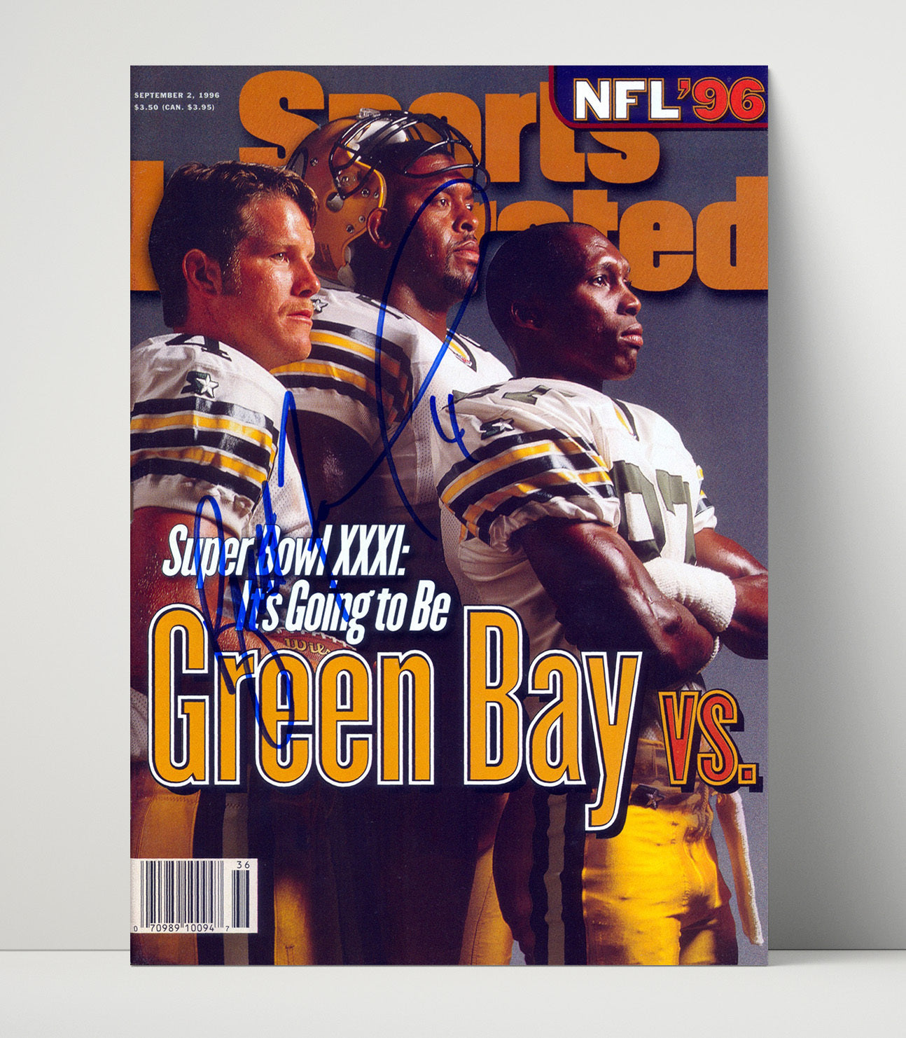 Brett Favre and Ensemble - Green Bay football NFL 96 SI Cover Preview 1996 Vintage Football Wall Art - 16x20 Unframed Print football decor