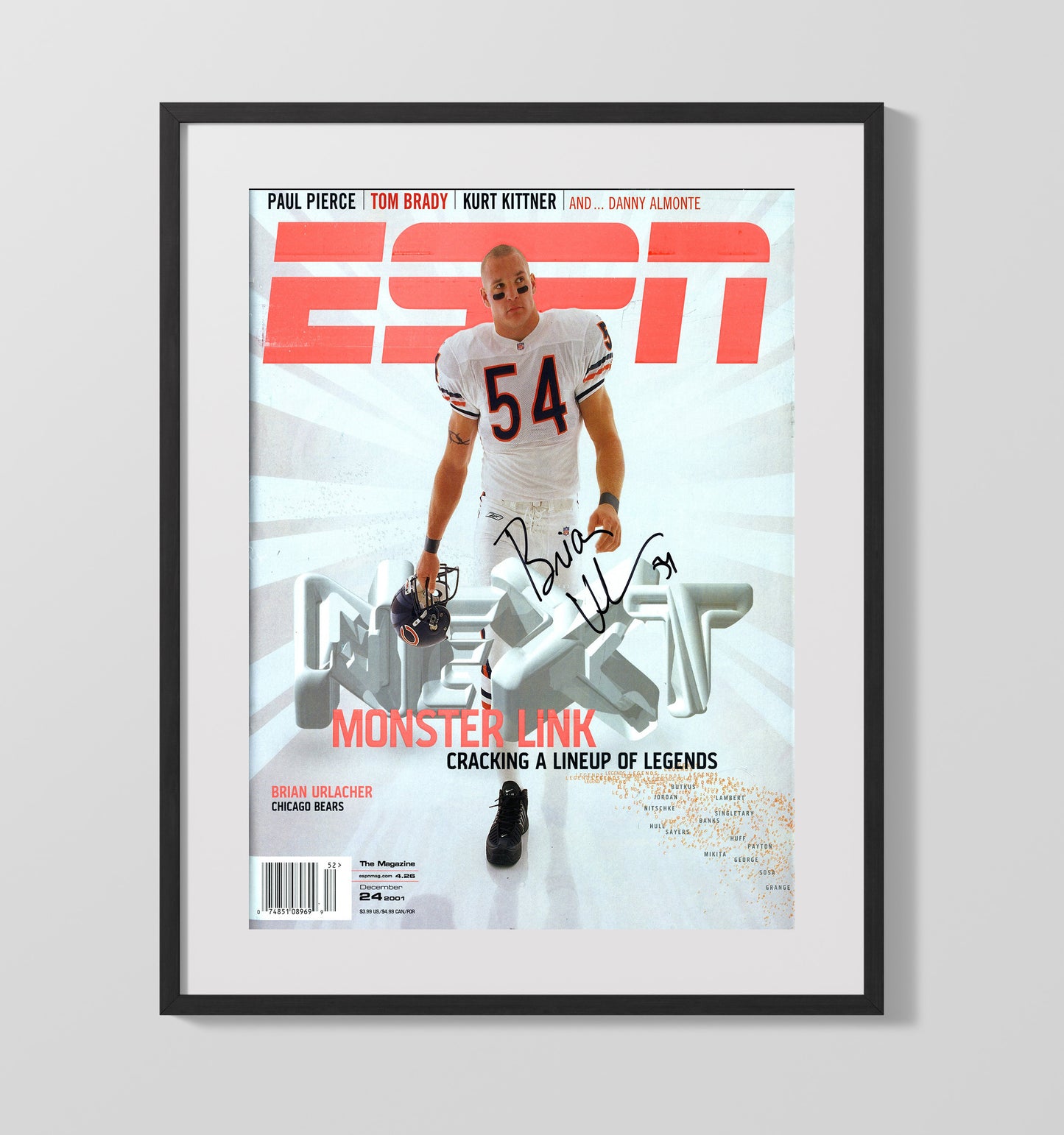 Brian Urlacher - Chicago Football Monster Linebacker Espn Cover 2001 Football Wall Art - football wall art print