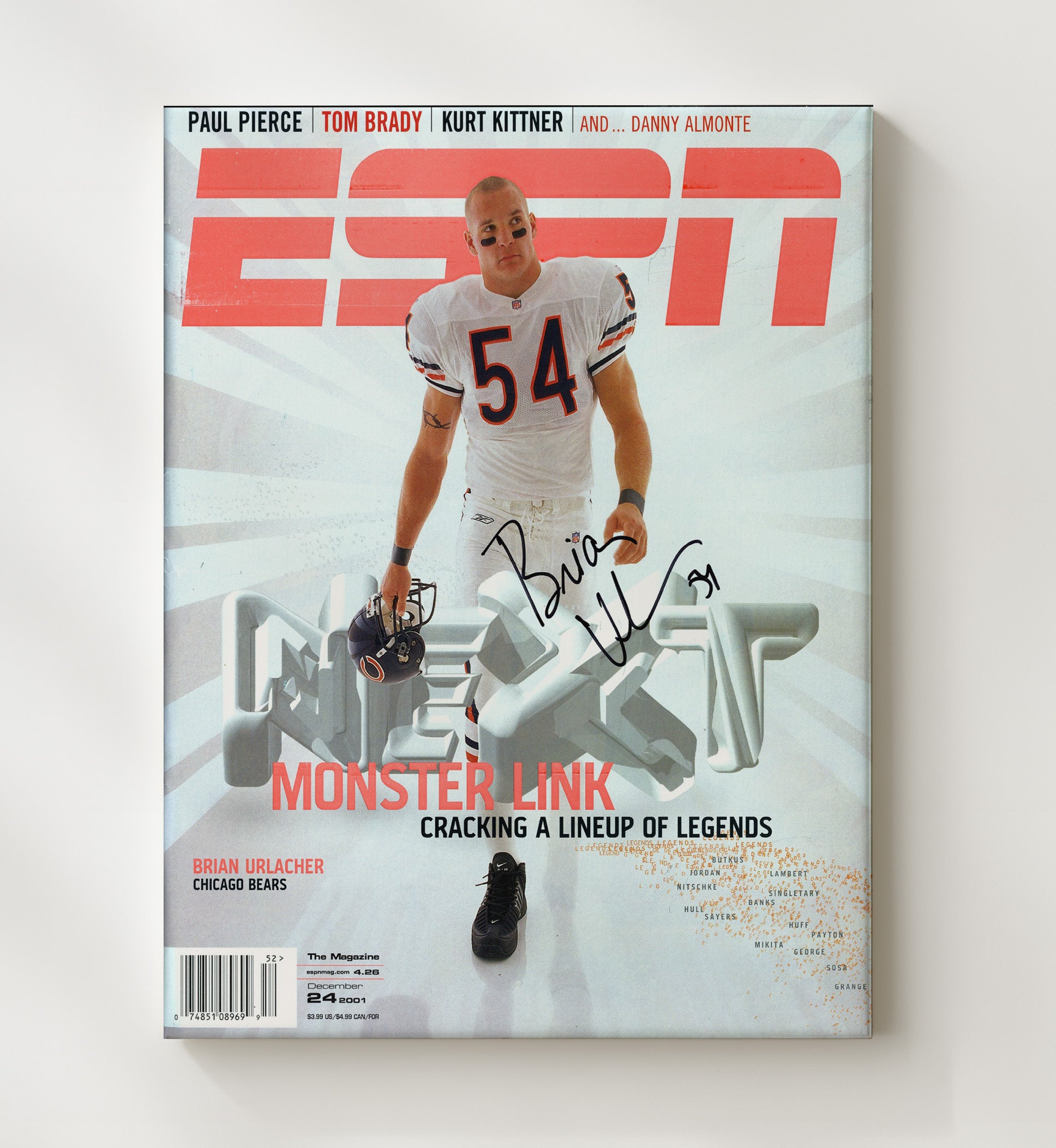 Brian Urlacher - Chicago Football Monster Linebacker Espn Cover 2001 Football Wall Art - football wall art print