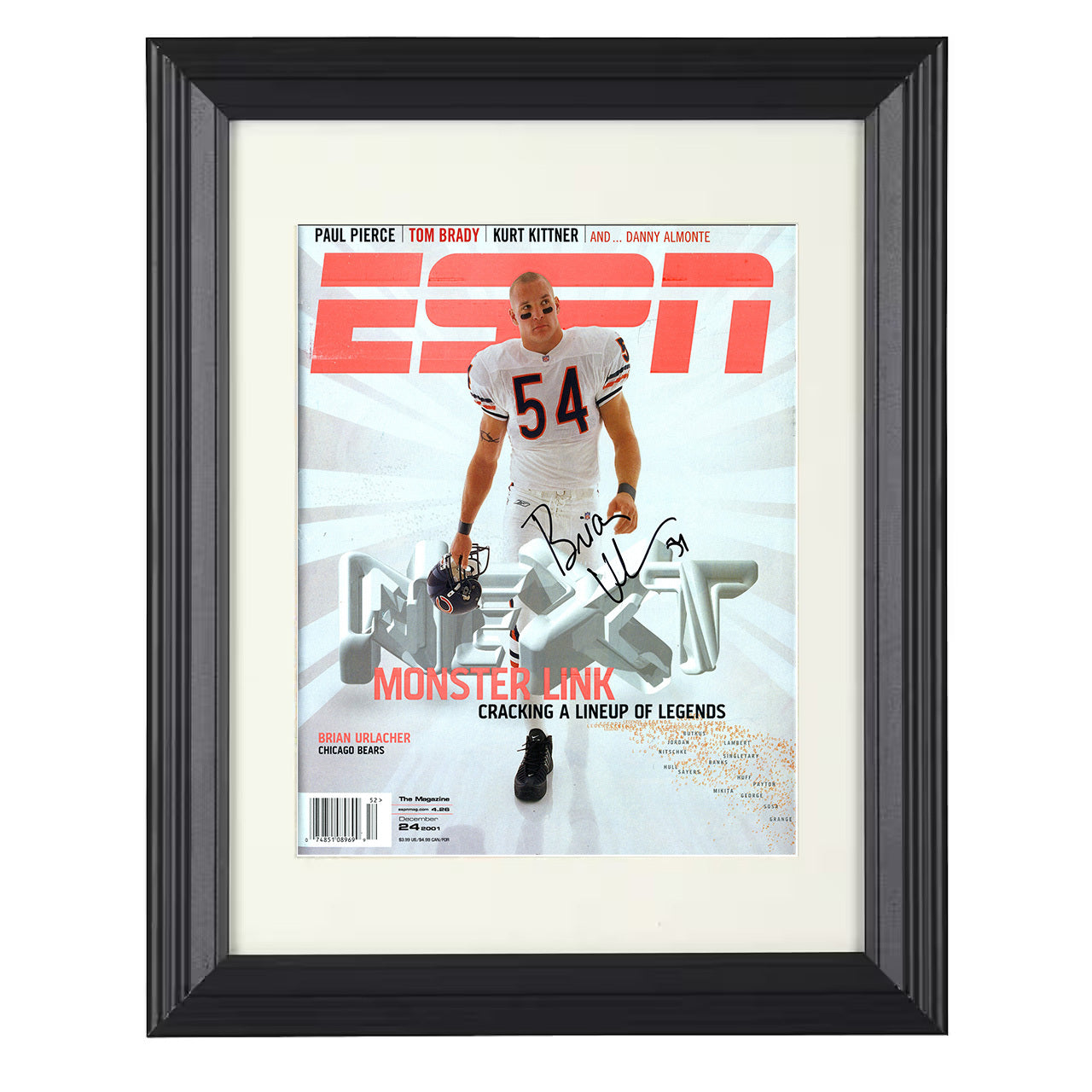 Brian Urlacher – Chicago Monster Linebacker ESPN 2001 – 8x10 black beveled framed football wall art