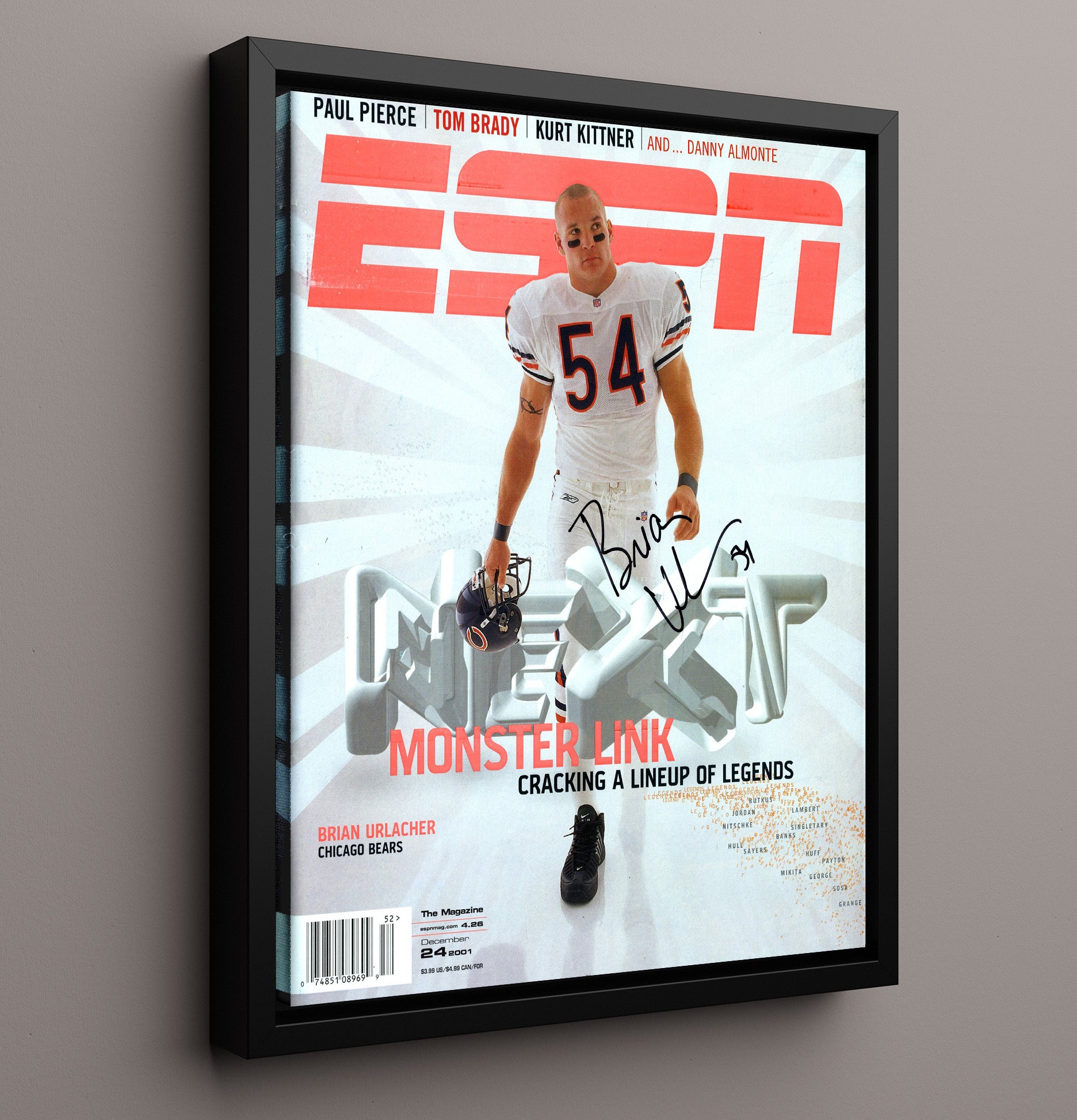Brian Urlacher - Chicago Football Monster Linebacker Espn Cover 2001 Football Wall Art - football wall art print
