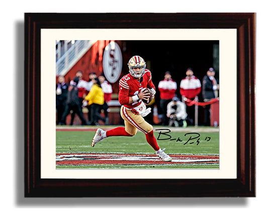 Brock Purdy - San Francisco Football Quarterback Scramble Run 8x10 Canvas vintage football wall art