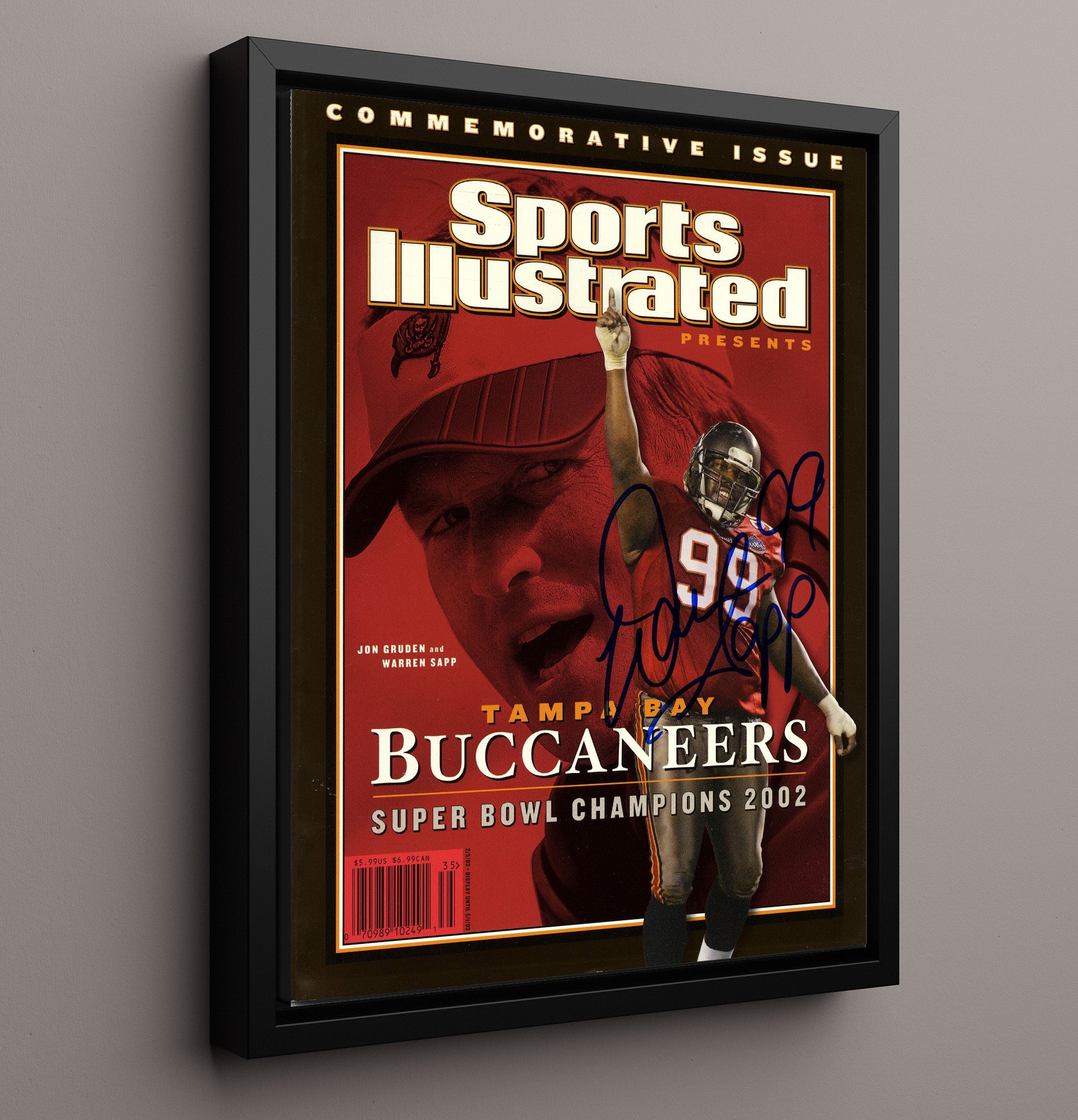 Bucs Super Bowl 2002 - Pirate Pride Vintage Football Wall Art - 16x20 Framed Canvas football decor