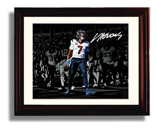 CJ Stroud - Houston Football Quarterback at Line of Scrimmage 8x10 Canvas vintage football wall art