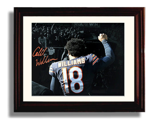 Caleb Williams - Chicago Football Quarterback Victory Fist to Crowd 8x10 Canvas vintage football wall art
