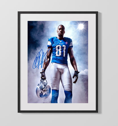 Calvin Johnson - Megatron Mode - Vintage Football Wall Art - Football Framed Print