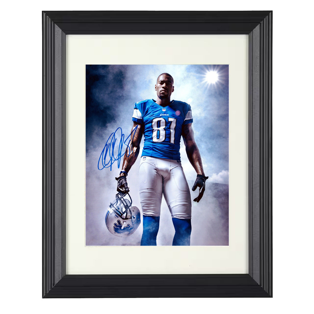 Calvin Johnson – Megatron Mode Image – 8x10 black beveled framed football wall art