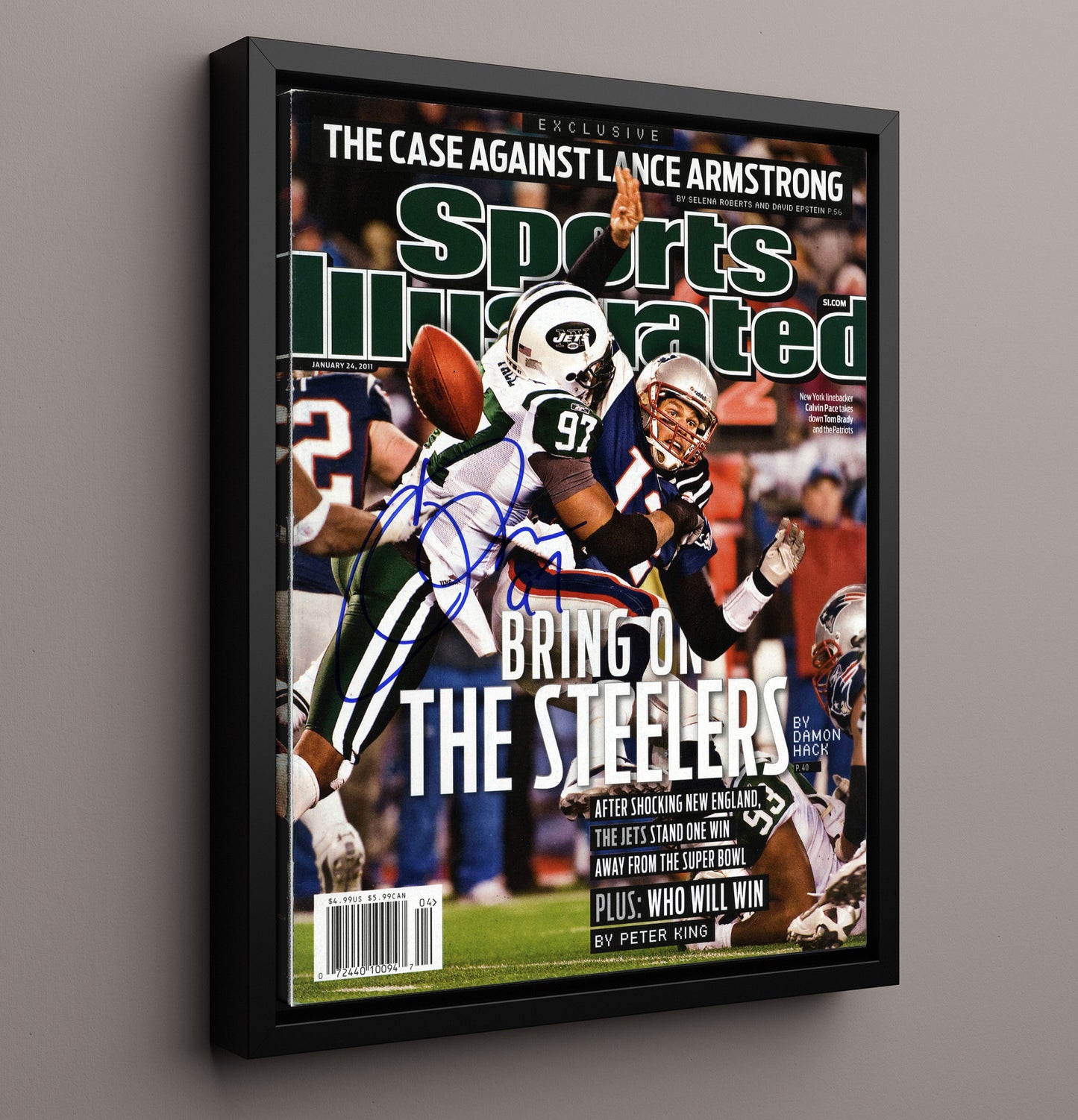 Calvin Pace - New York Football Playoff Sack vs New England 2011 SI Cover Football Wall Art - football wall art print