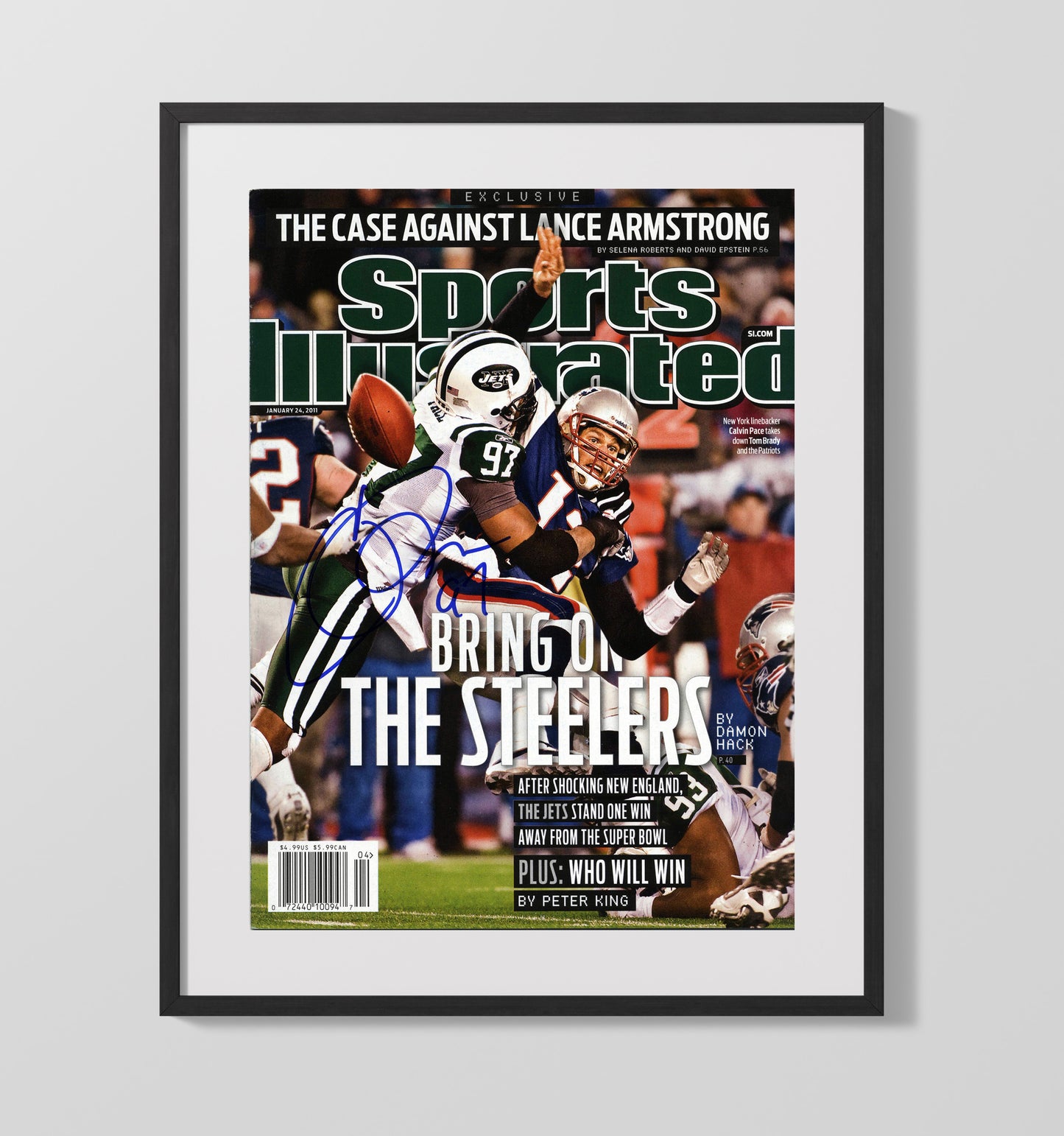 Calvin Pace - New York Football Playoff Sack vs New England 2011 SI Cover Football Wall Art - football wall art print