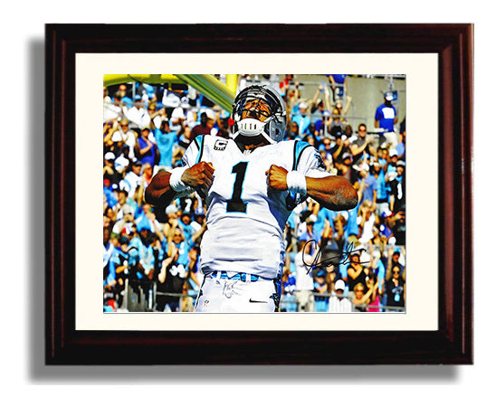 Cam Newton - Carolina Football Quarterback Celebration Flex Spotlight Football Wall Art - football wall art print