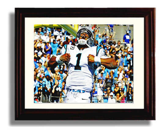 Cam Newton - Carolina Football Quarterback Celebration Flex 8x10 Canvas vintage football wall art