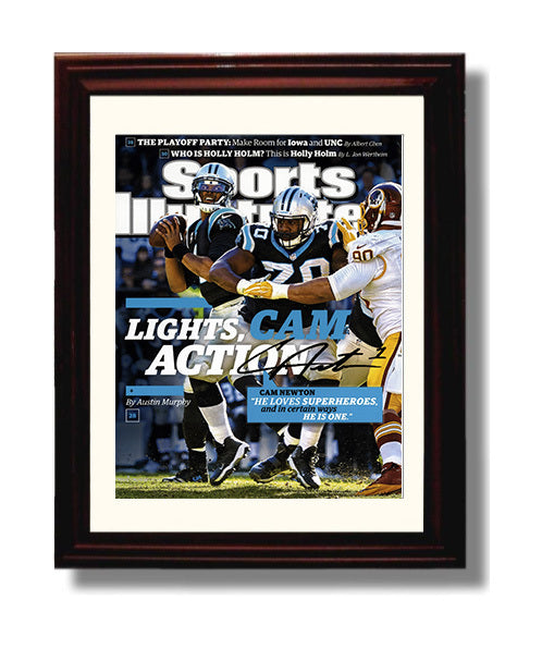 Cam Newton - Carolina Football Lights Cam Action 2015 SI Cover 8x10 Canvas vintage football wall art
