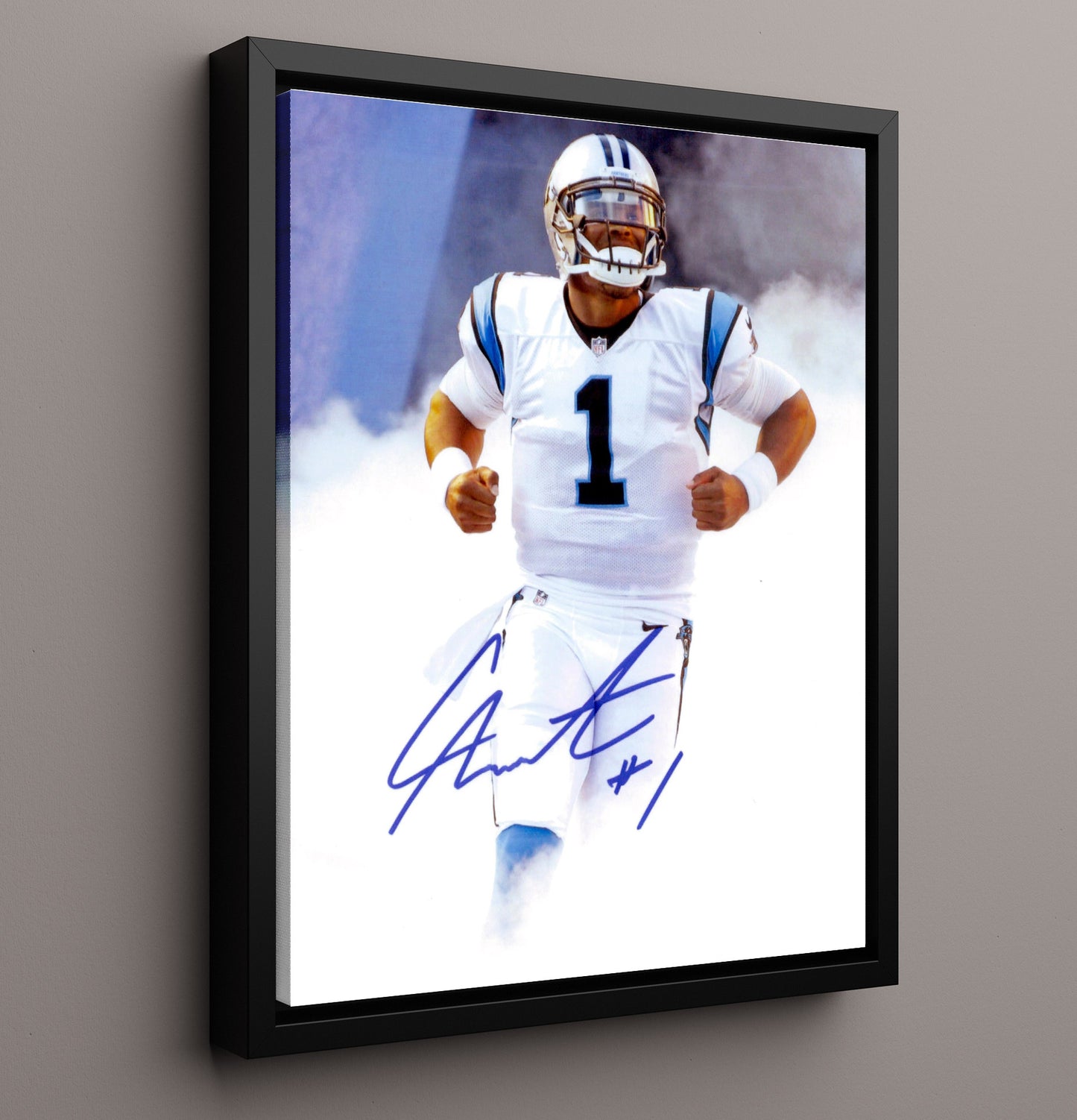 Cam Newton - Carolina Football Superman Entrance Celebration Football Wall Art - football wall art print