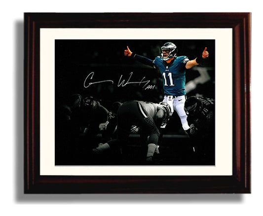 Carson Wentz - Philadelphia Football Quarterback Thumbs Up Celebration 8x10 Canvas vintage football wall art