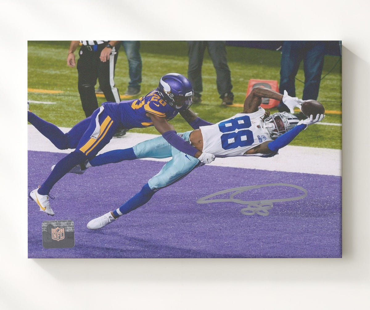 CeeDee Lamb - Dallas Football Receiver Diving End Zone Catch 16x20 Gallery Frame vintage football wall art