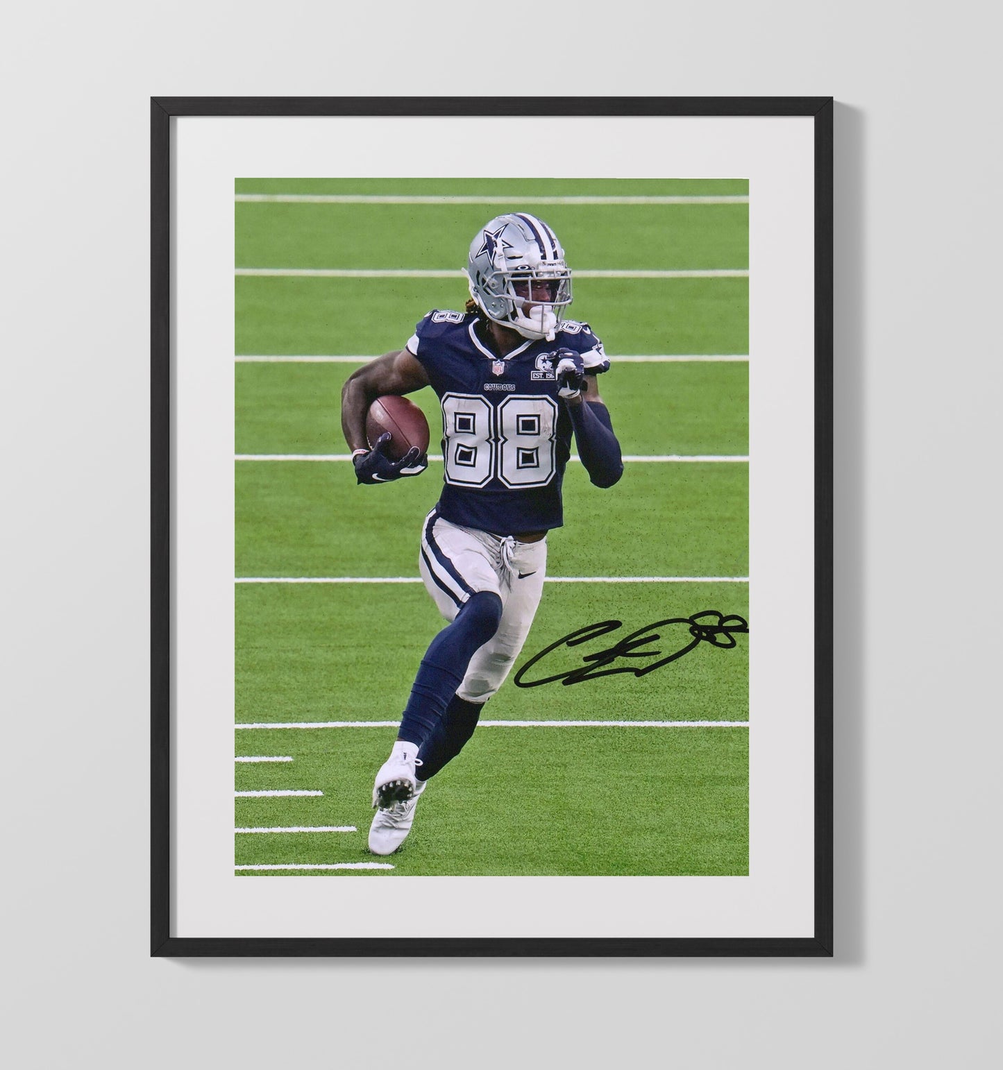 Ceedee Lamb - Dallas Football Receiver Running Ball Carry Football Wall Art - football wall art print