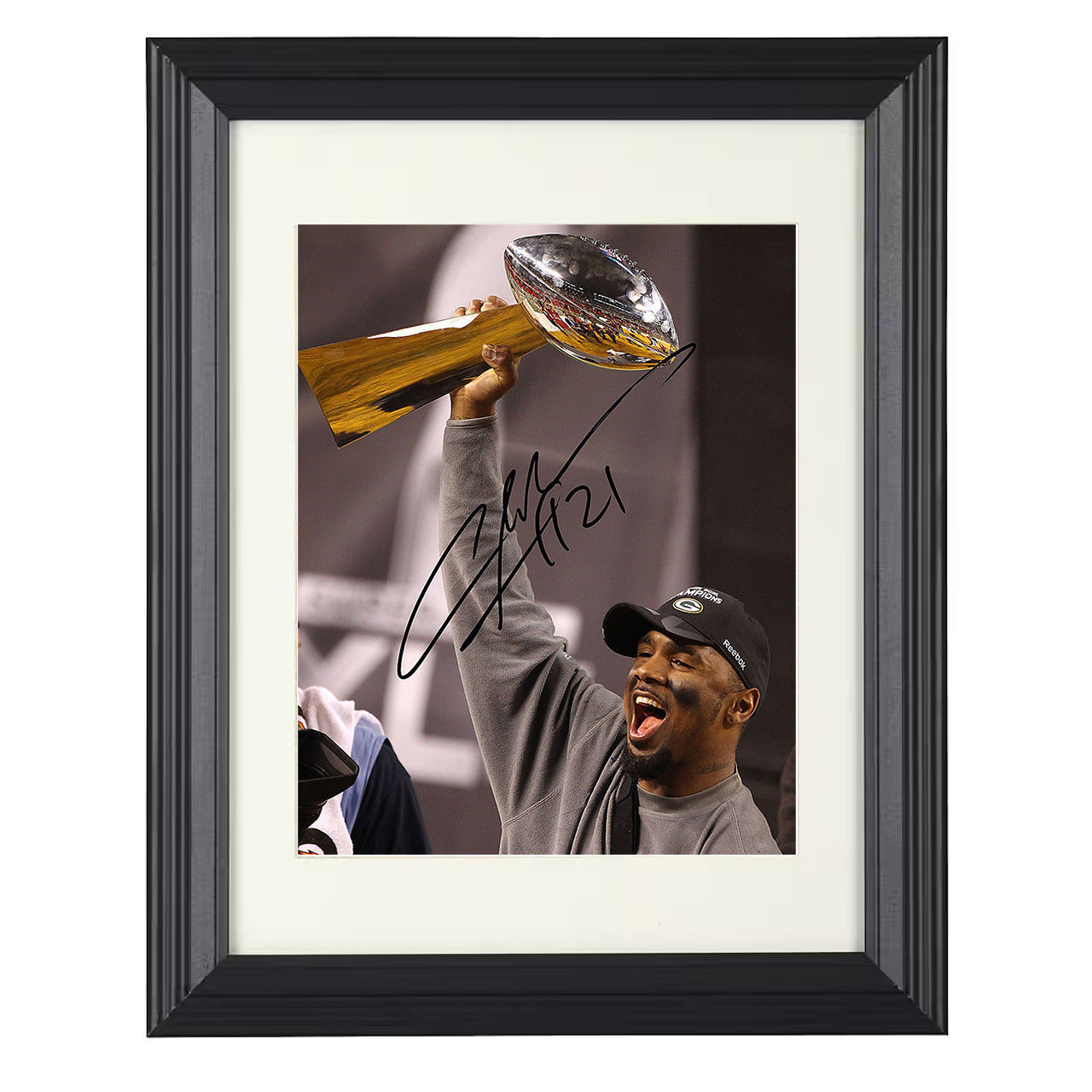 Charles Woodson – Champions Roar Image – 8x10 black beveled framed football wall art