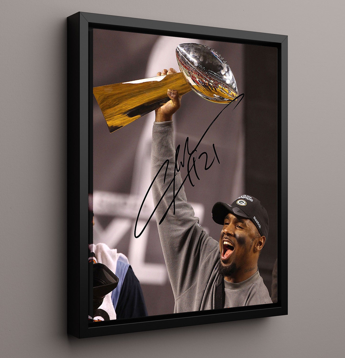 Charles Woodson - Champions Roar Vintage Football Wall Art - 16x20 Framed Canvas football decor