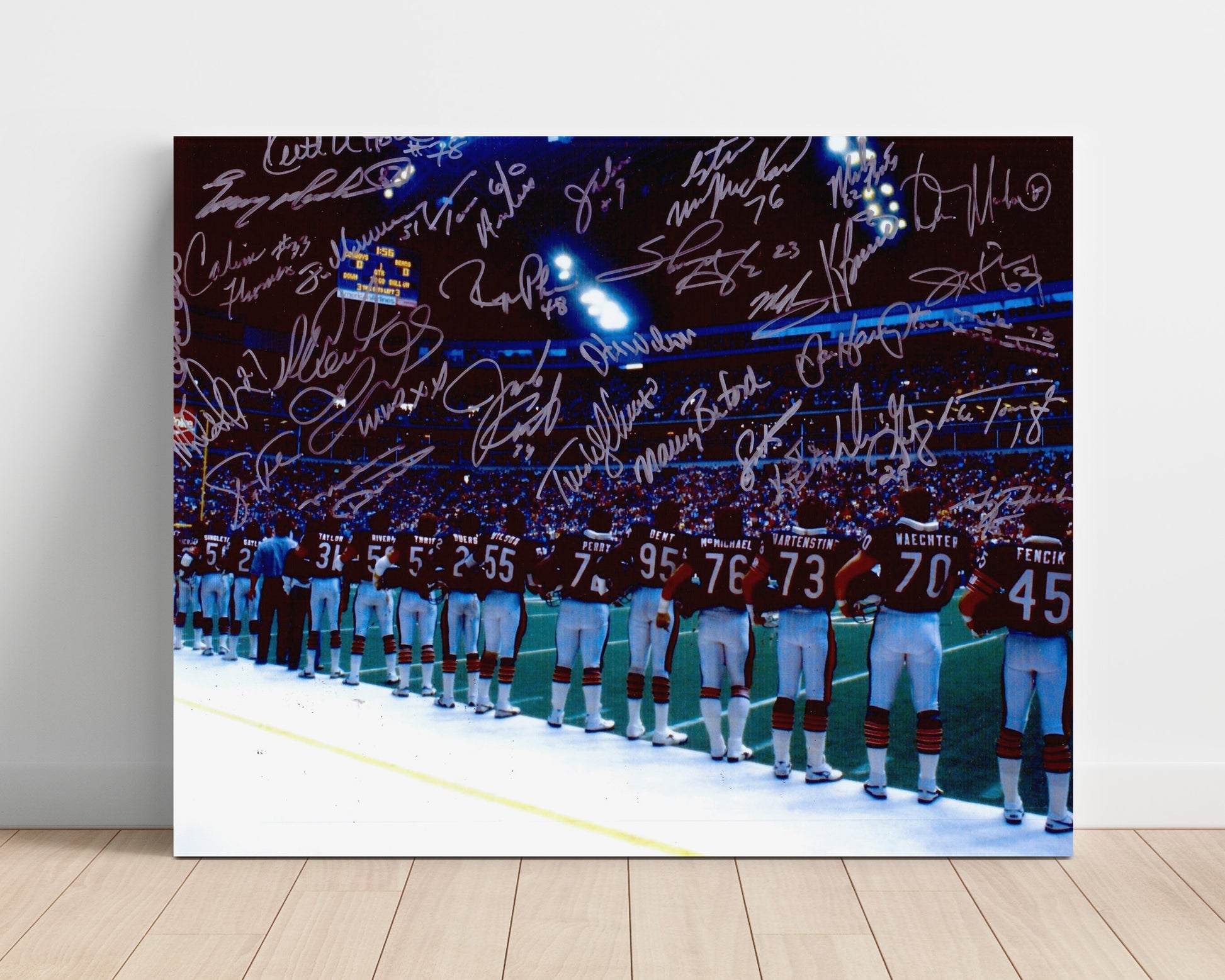 Chicago Football Team - 1985 Defense Sideline Lineup Football Wall Art - football wall art print