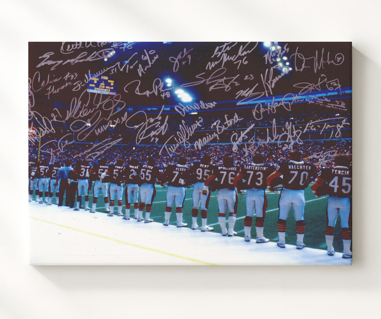 Chicago Football Team - 1985 Defense Sideline Lineup Football Wall Art - football wall art print