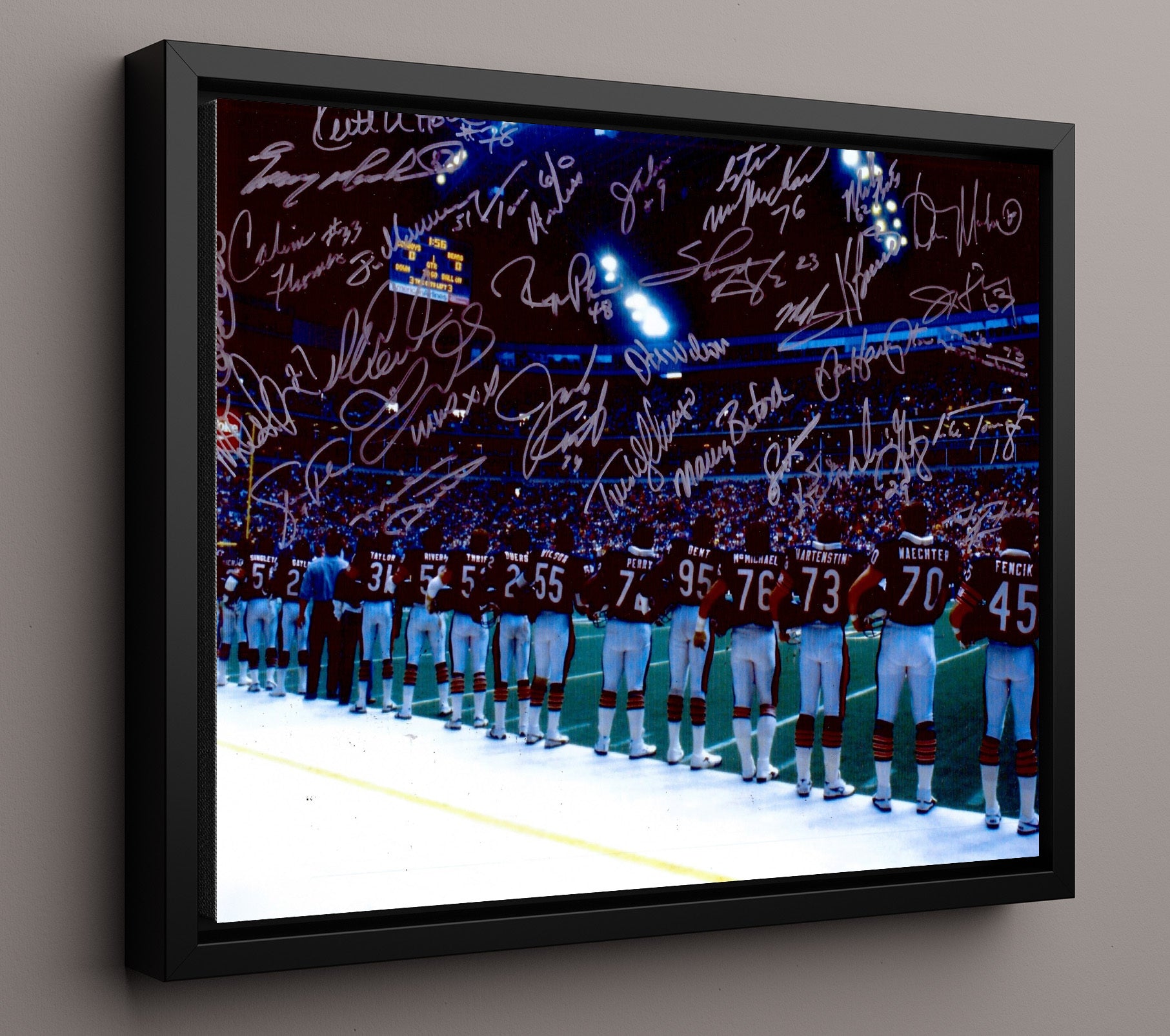 Chicago Football Team - 1985 Defense Sideline Lineup Football Wall Art - football wall art print