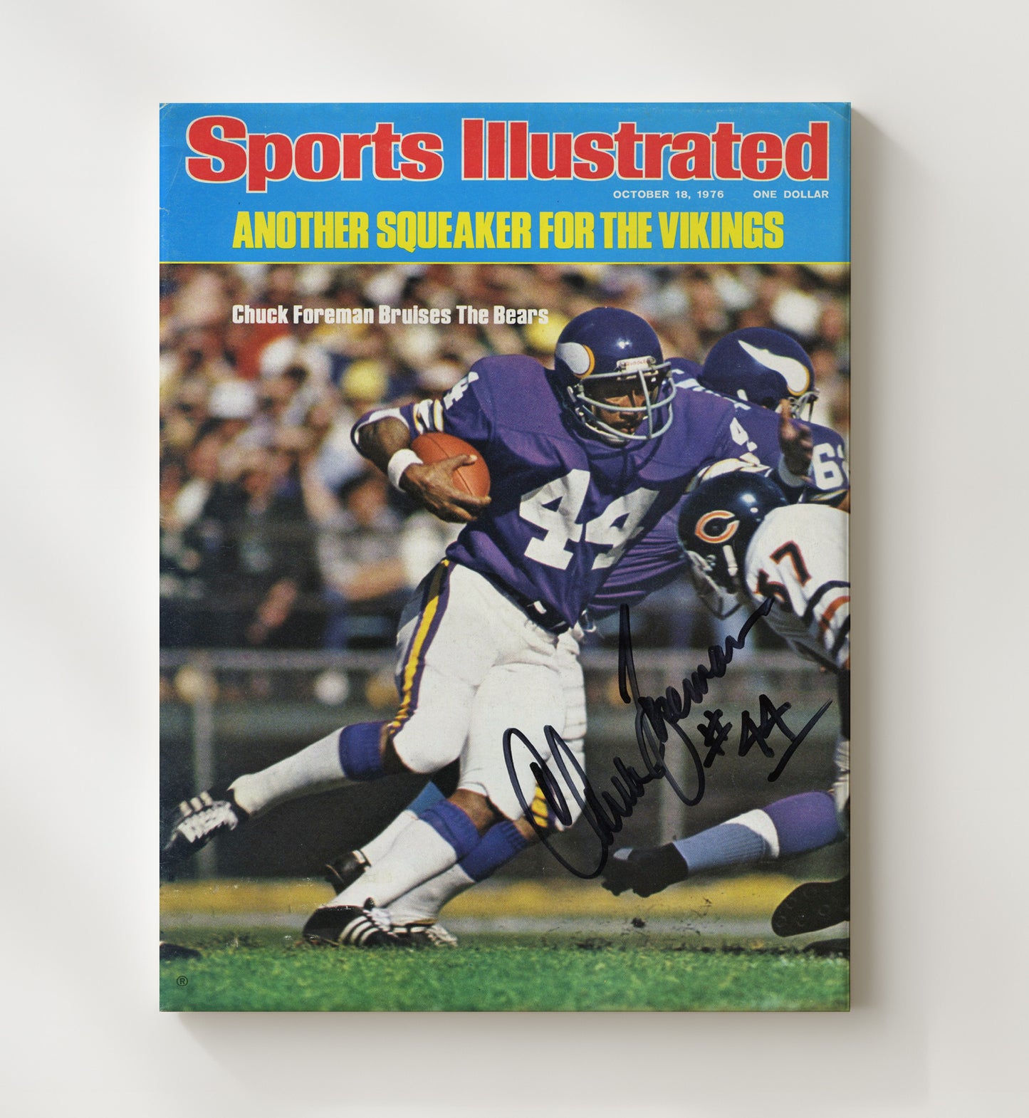 Chuck Foreman - Minnesota Football Running Through Bears 1976 SI Cover Football Wall Art - football wall art print