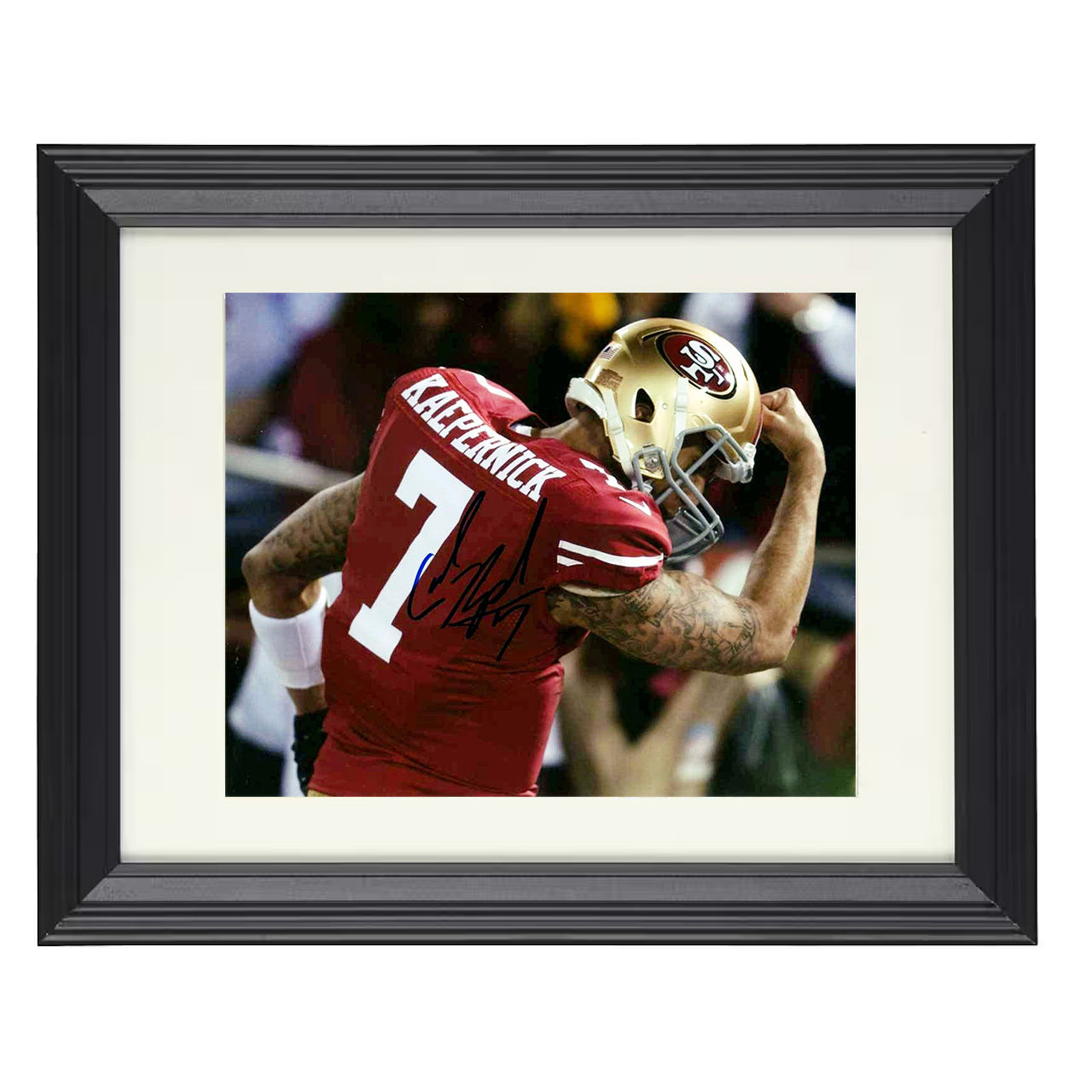 Colin Kaepernick – Zone Kaepernicking Celebration – 8x10 black beveled framed football wall art