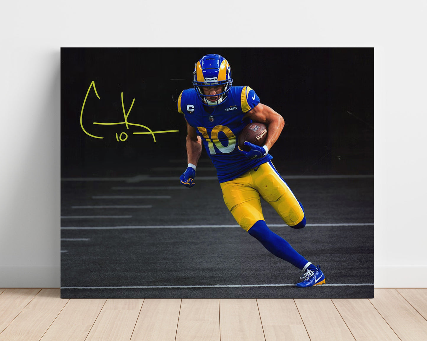 Cooper Kupp - Los Angeles Football Route Runner Sprint with Ball Spotlight Football Wall Art - football wall art print