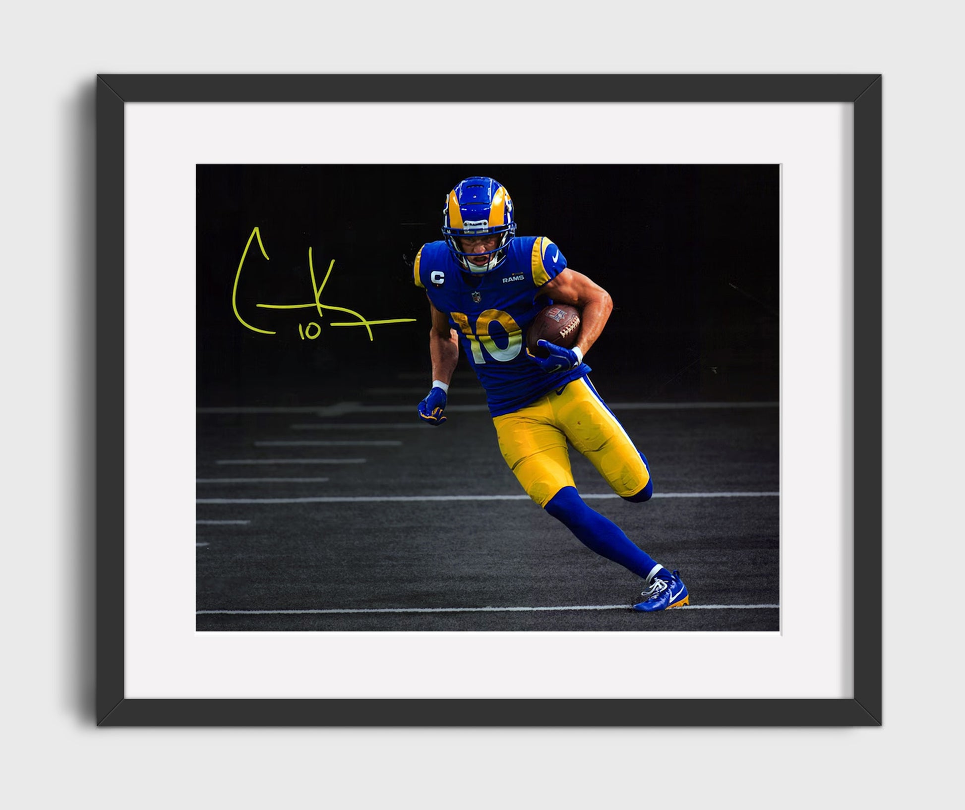 Cooper Kupp - Los Angeles Football Route Runner Sprint with Ball Spotlight Football Wall Art - football wall art print