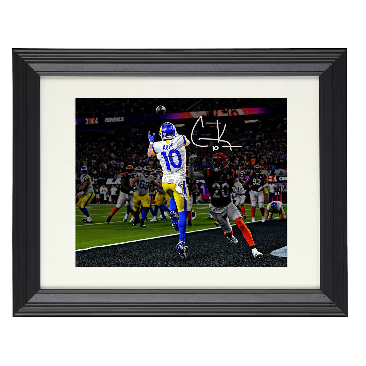 Cooper Kupp – Los Angeles Super Bowl Game Winning Catch – 8x10 black beveled framed football wall art