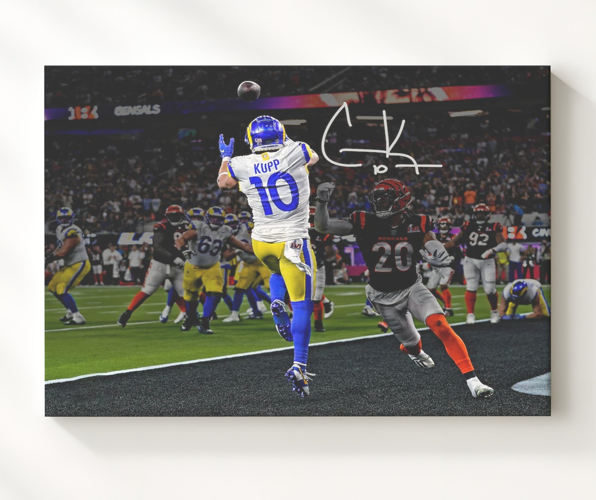 Cooper Kupp Los Angeles Super Bowl Game Winning Catch Football Wall Art 16x20 Canvas Wall Art wall art print - Football decor