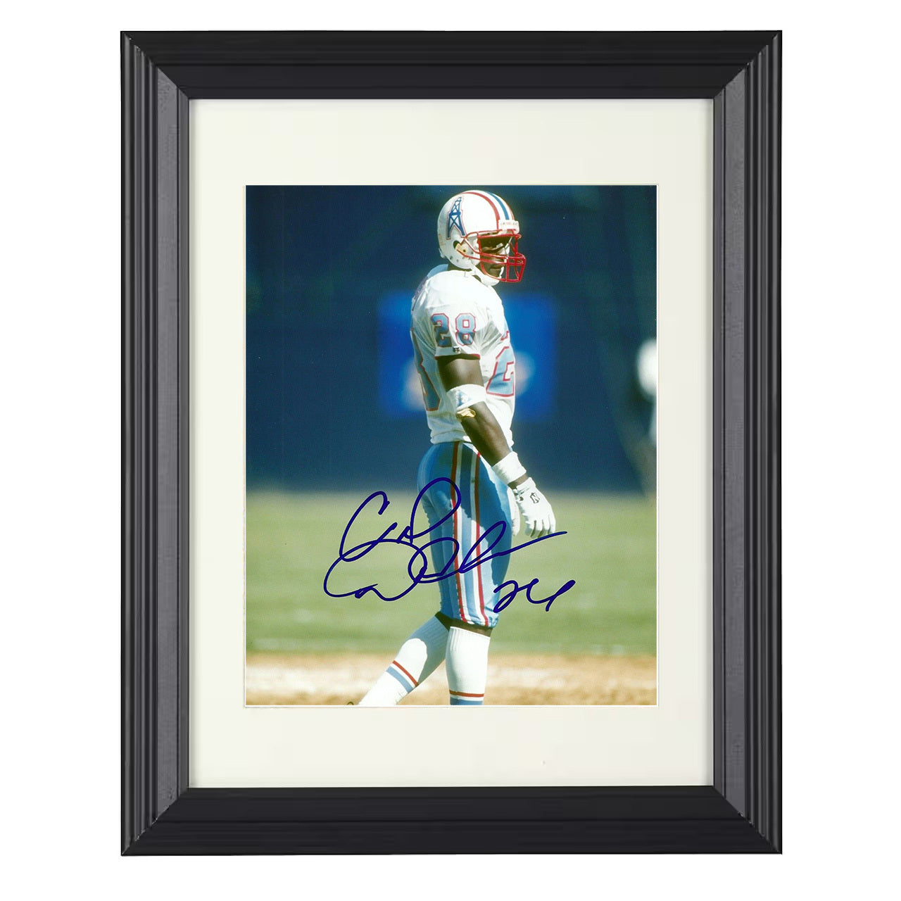 Cris Dishman – Houston Defense Back Image Oilers Era – 8x10 black beveled framed football wall art