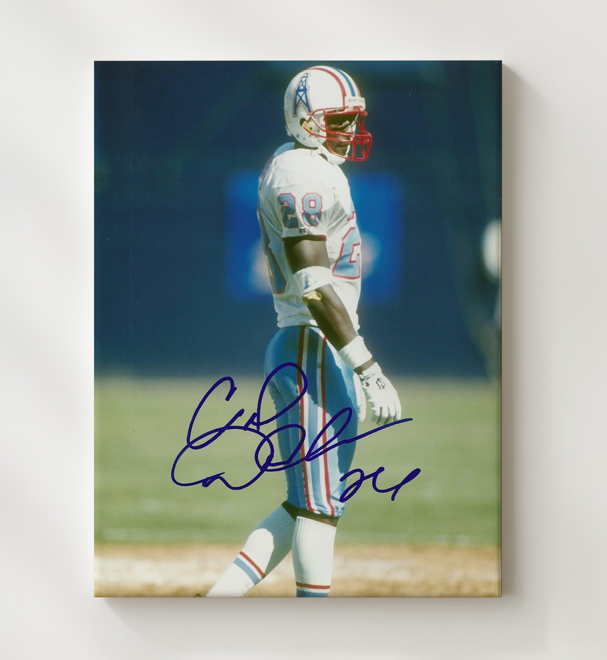 Cris Dishman - Houston Football Defensive Back Portrait Oilers Era Football Wall Art - football wall art print