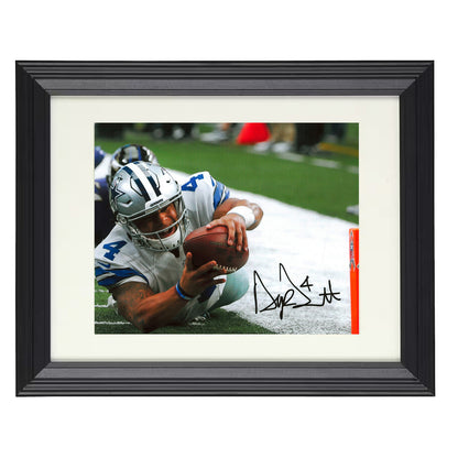 Dak Prescott - Dallas Football Quarterback End Zone Reach Touchdown 8x10 Beveled Frame vintage football wall art
