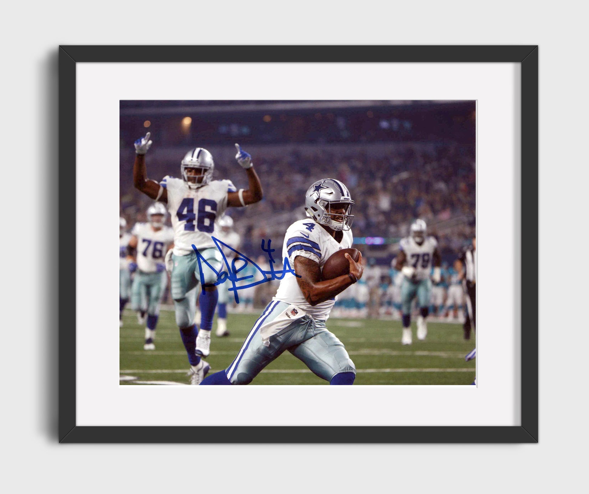 Dak Prescott - Dallas Football Quarterback Scramble Run Football Wall Art - football wall art print