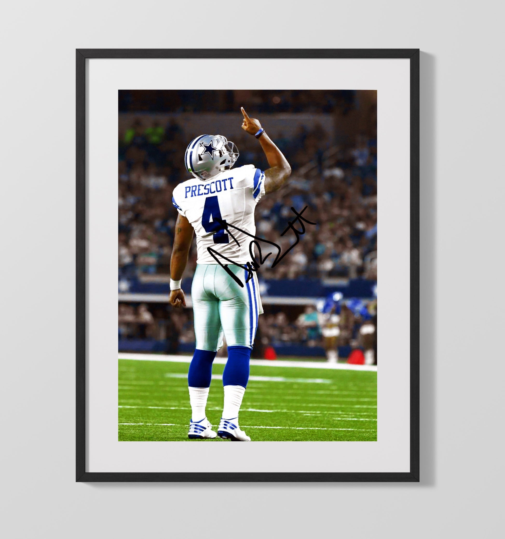 Dak Prescott - Dallas Football Finger Point Celebration Football Wall Art - football wall art print